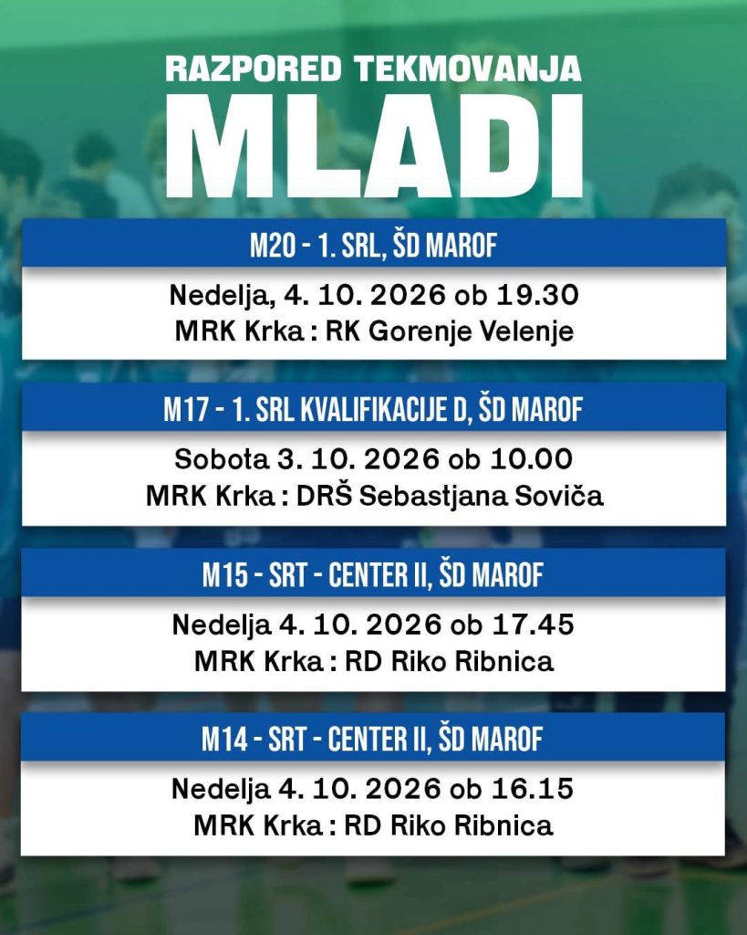 NAPOVEDNIK TEKMOVANJE MLADIH