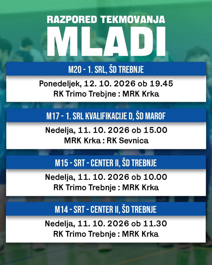 NAPOVEDNIK TEKMOVANJE MLADIH